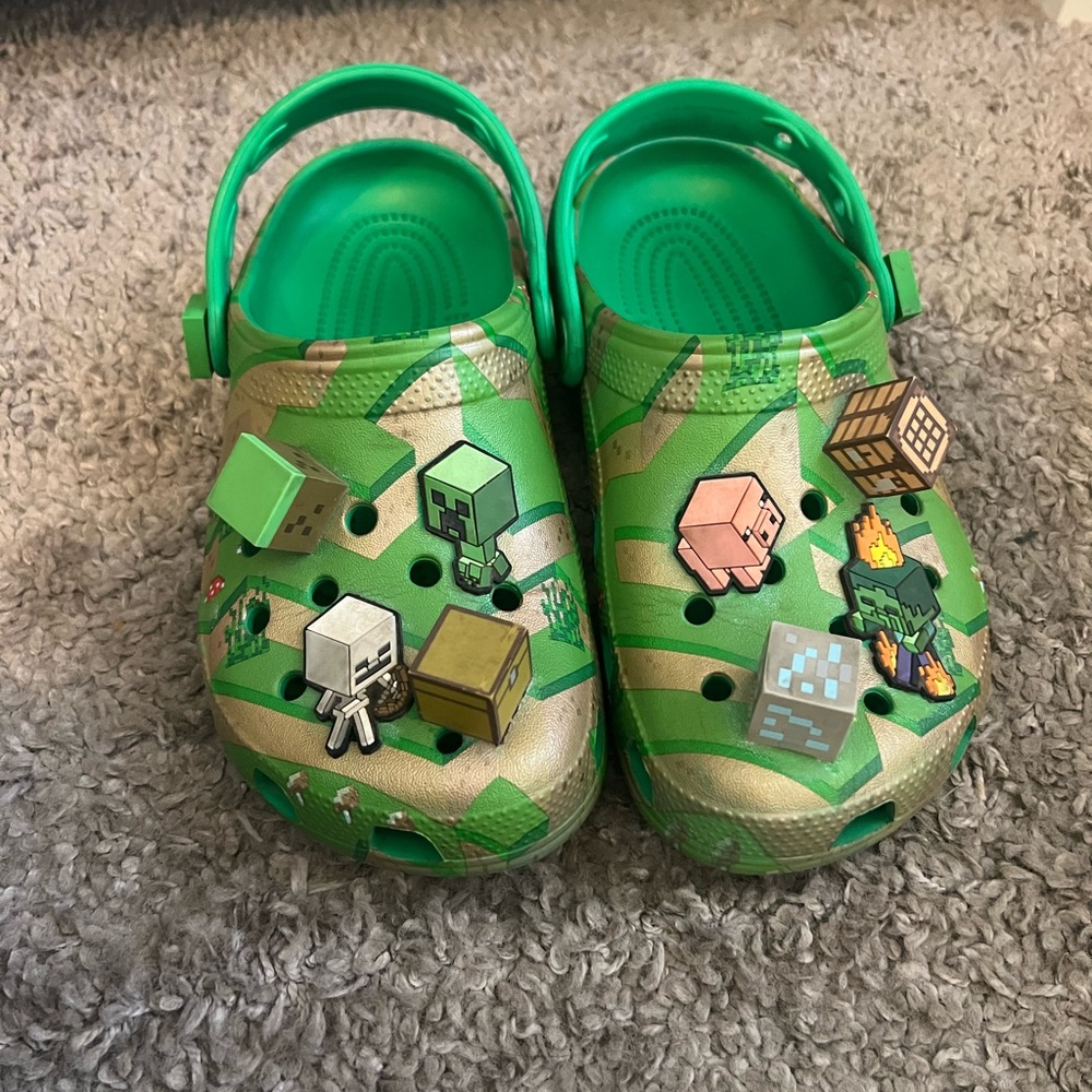 CROCS Green Sandals with Rotating Heel Strap